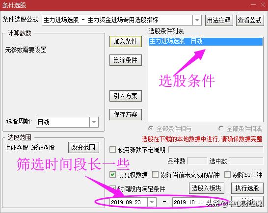 分享主力指标体系，教你用选股器筛选有主力资金入场的股票