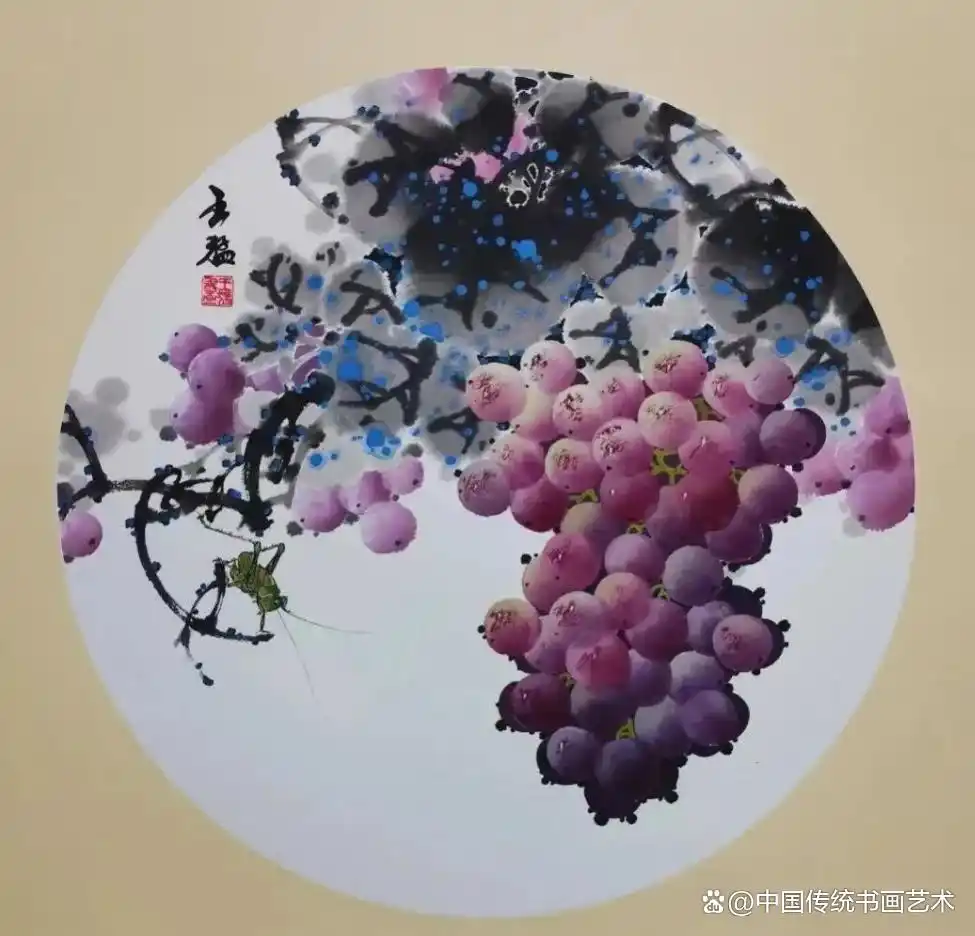 王猛葡萄画技法_画家王猛葡萄画_葡萄国画作品