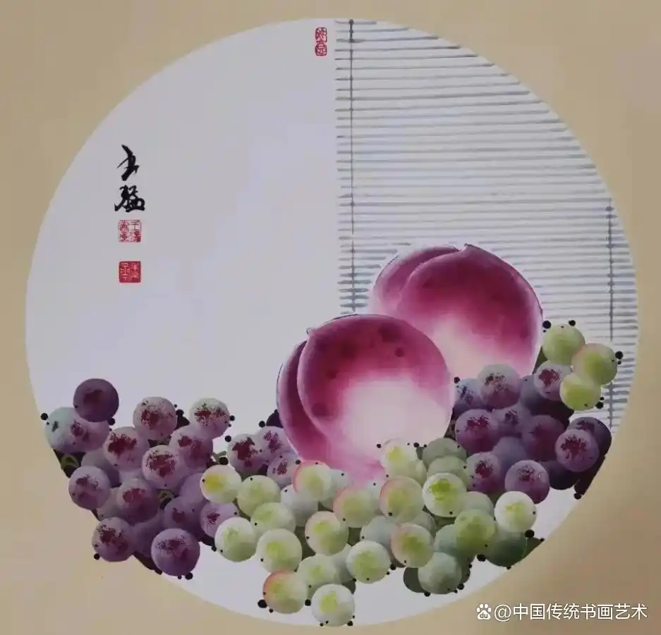 王猛葡萄画技法_葡萄国画作品_画家王猛葡萄画