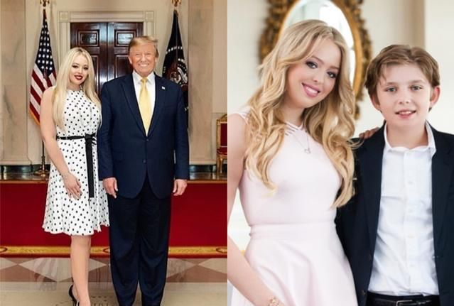 蒂芙尼·特朗普喜欢修身礼服，和伊万卡同框赢了？美貌名媛范儿