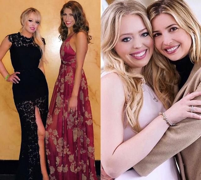 蒂芙尼·特朗普喜欢修身礼服，和伊万卡同框赢了？美貌名媛范儿