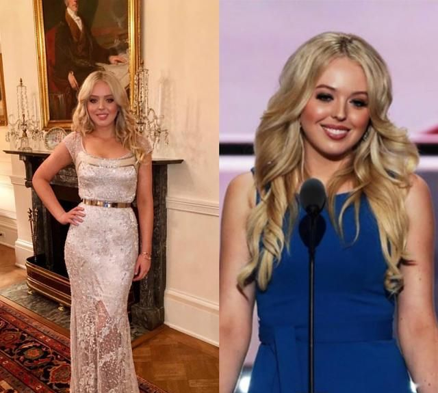 蒂芙尼·特朗普喜欢修身礼服，和伊万卡同框赢了？美貌名媛范儿