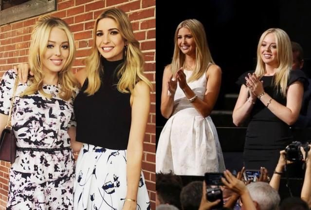 蒂芙尼·特朗普喜欢修身礼服，和伊万卡同框赢了？美貌名媛范儿